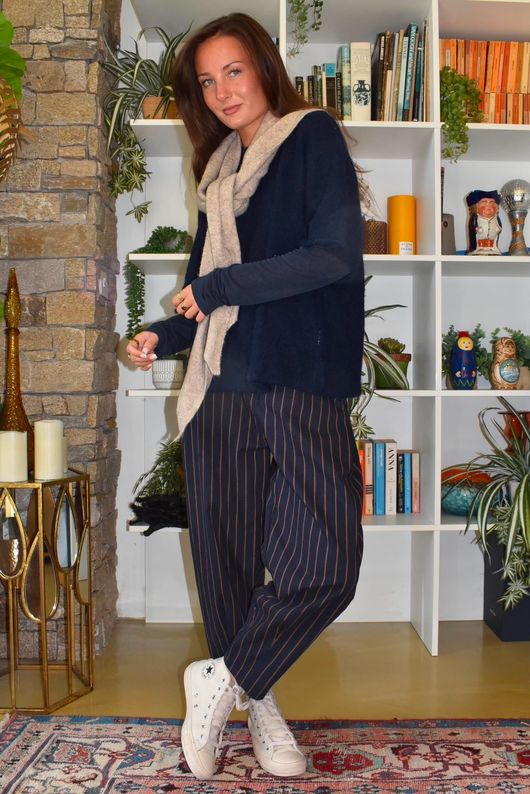Burlington Stretch Carrot Leg Trouser Navy