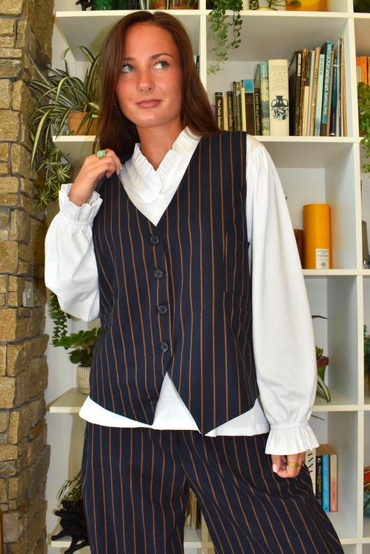 Burlington Stretch Waistcoat Navy
