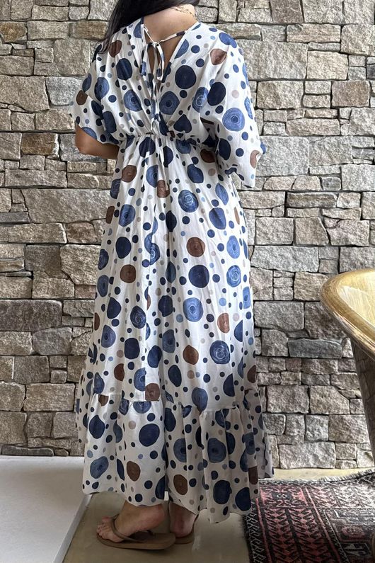 Calista Tie Back Dress Blues