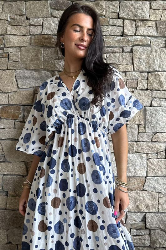 Calista Tie Back Dress Blues