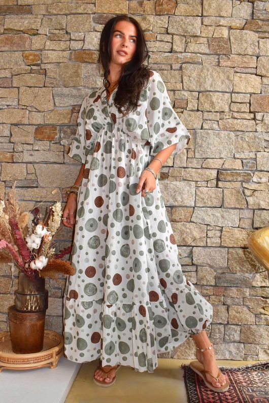 Calista Tie Back Dress Greens