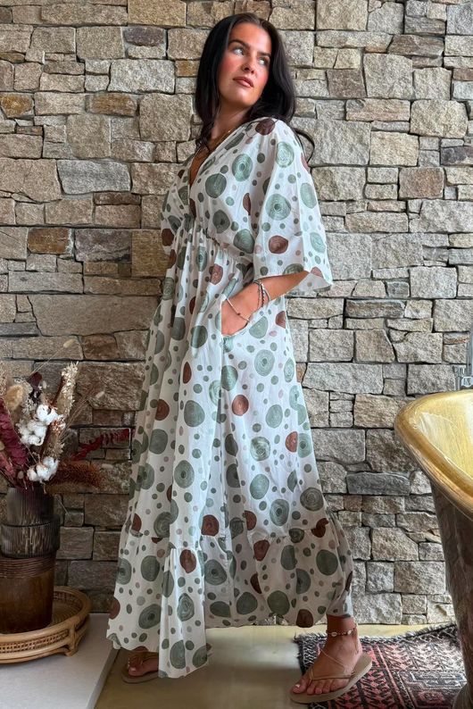 Calista Tie Back Dress Greens