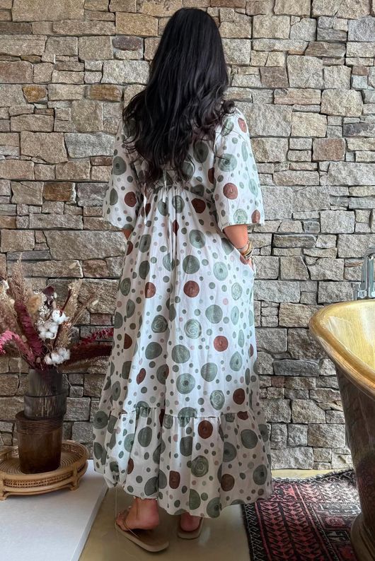 Calista Tie Back Dress Greens