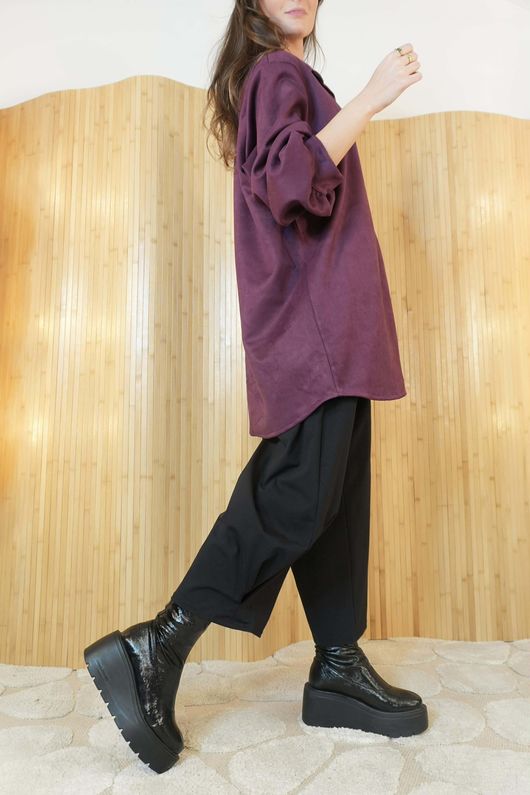 Carina Suedette Shirt Damson /11=