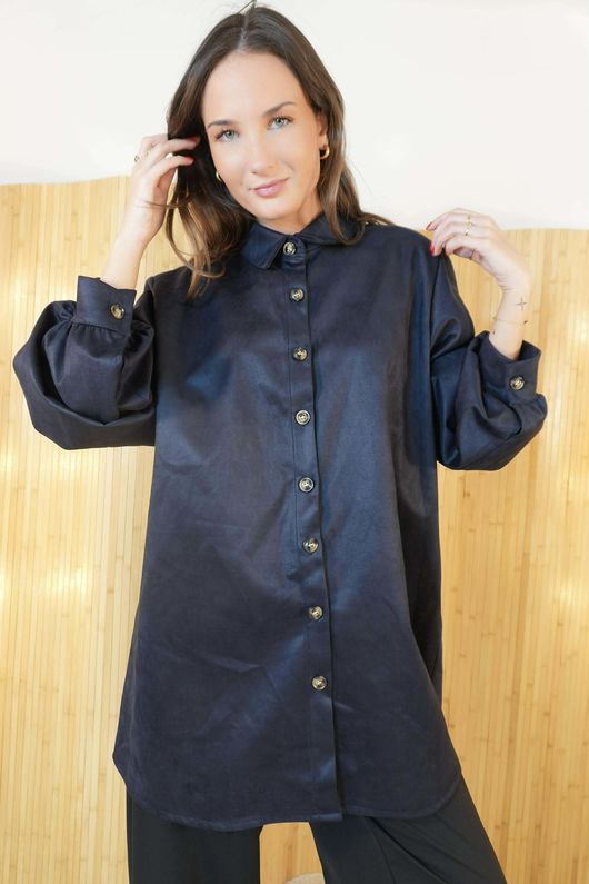 Carina Suedette Shirt Navy /12=