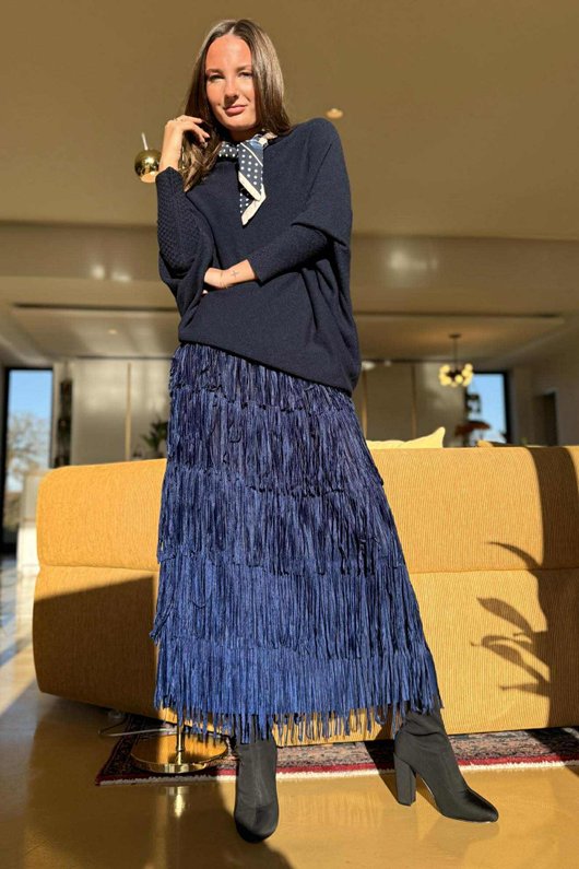 Cha Cha Tube Skirt Navy