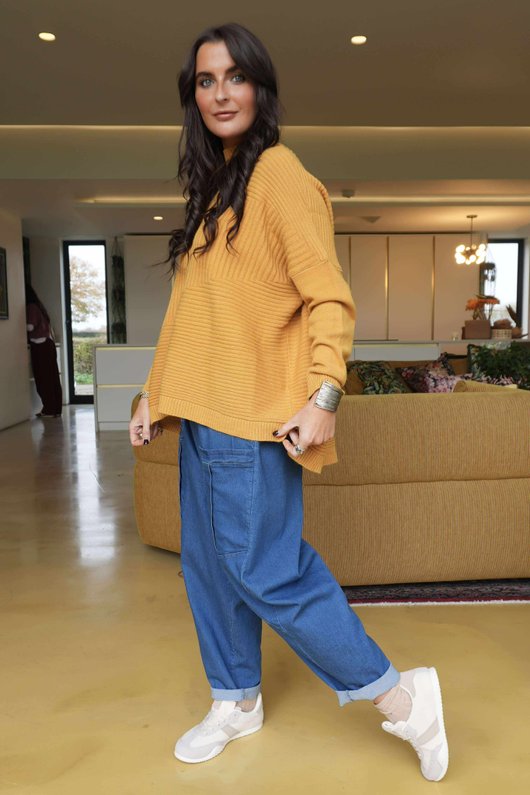 Charli Turtle Ribby Knit Top Dijon /10=