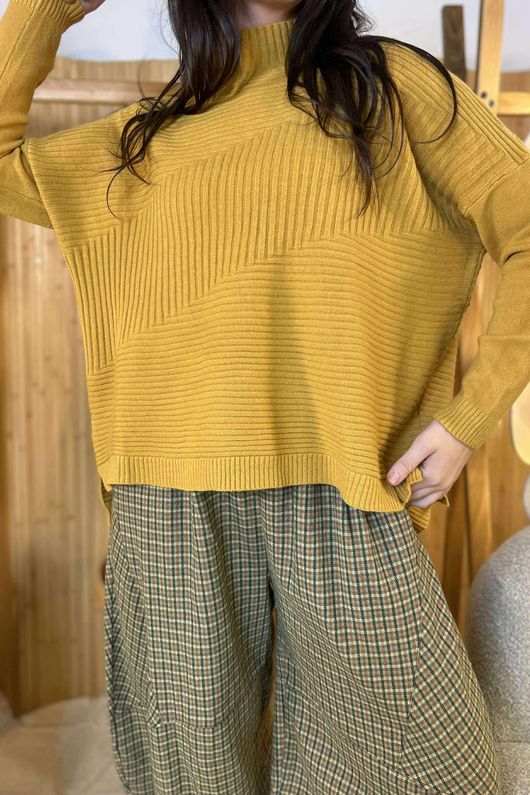 Charli Turtle Ribby Knit Top Dijon /10=