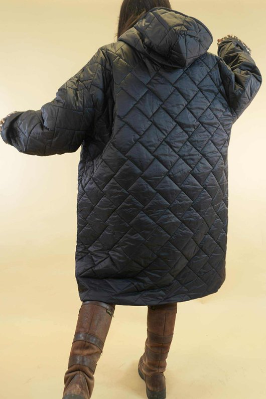 Chester Hooded Long Padded Coat Black 