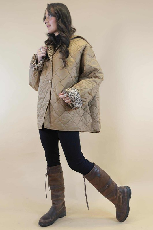 Chester Hooded Short Padded Coat Camel 