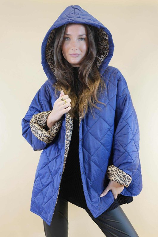 Chester Hooded Short Padded Coat Royal Blue 