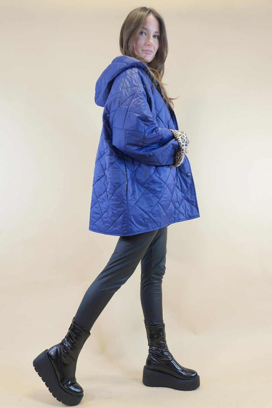 Chester Hooded Short Padded Coat Royal Blue 