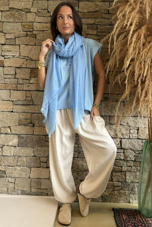  Classic Cotton Cap Sleeve Tee Baby Blue