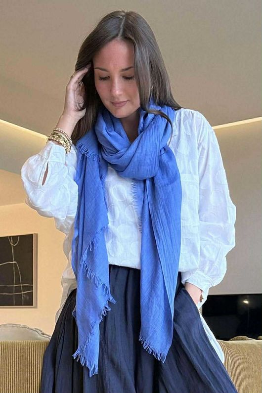 Classic Portobello Scarf Soft Cobalt 