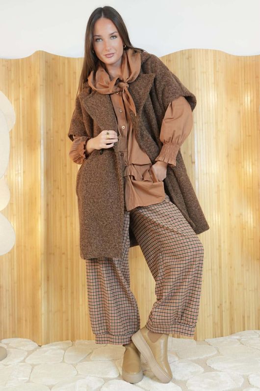Norbury Claudia Cap Sleeve Coat Chocolate - 