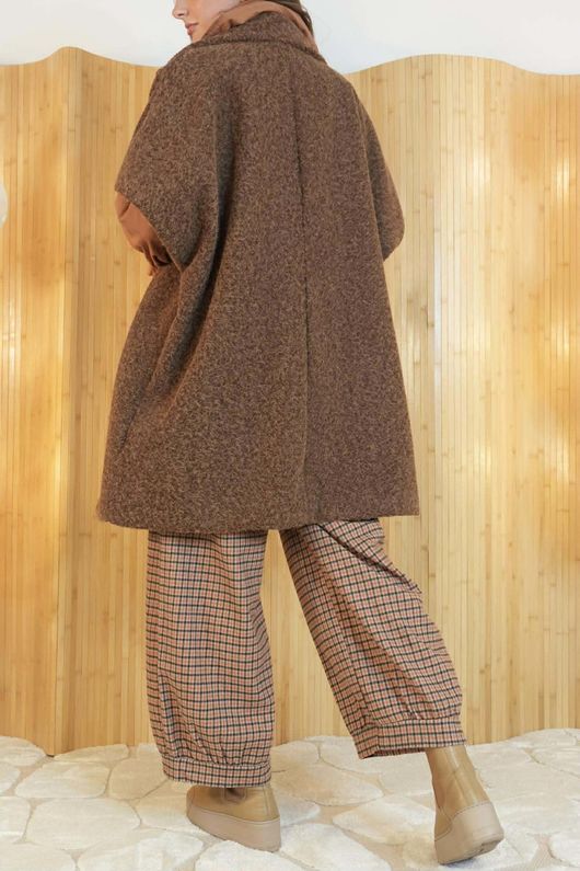 Claudia Cap Sleeve Coat Chocolate 