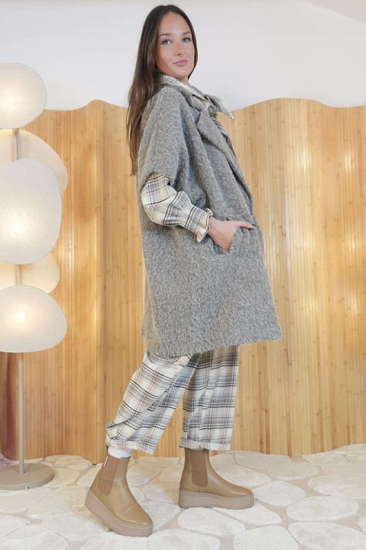 Claudia Cap Sleeve Coat Mocha  /12=