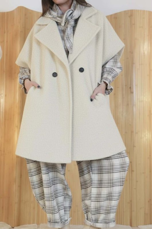 Norbury Claudia Cap Sleeve Coat Stone -