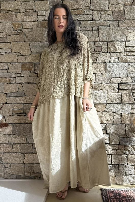 Cloud Loose Box Knit Taupe /14=