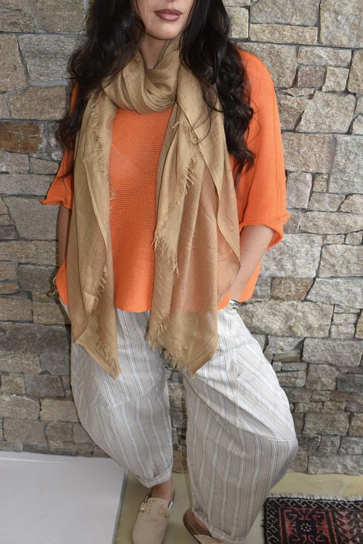 Conrad Box Cotton Knit Aperol