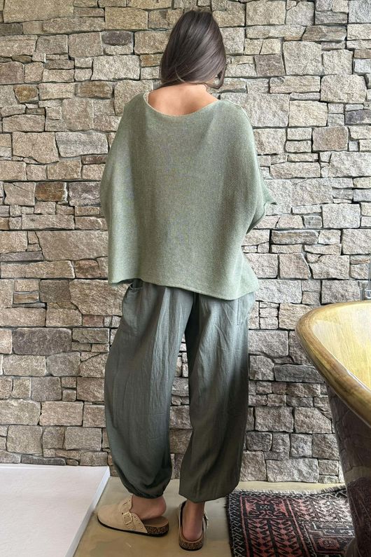 Conrad Boxy Cotton Knit Khaki