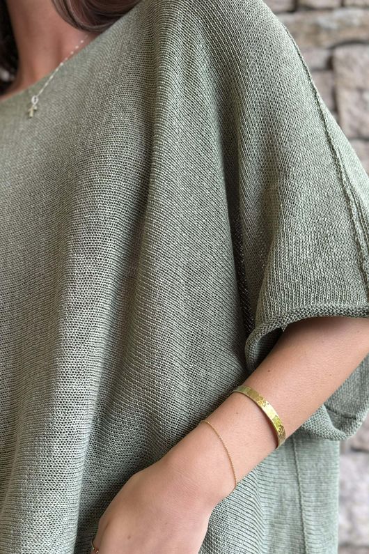 Conrad Boxy Cotton Knit Khaki