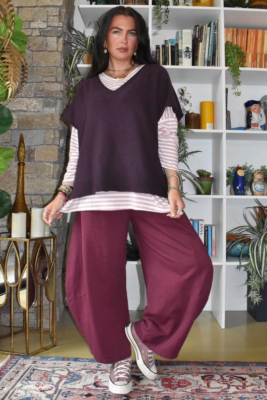 Conrad Cap Sleeve Tank Aubergine 