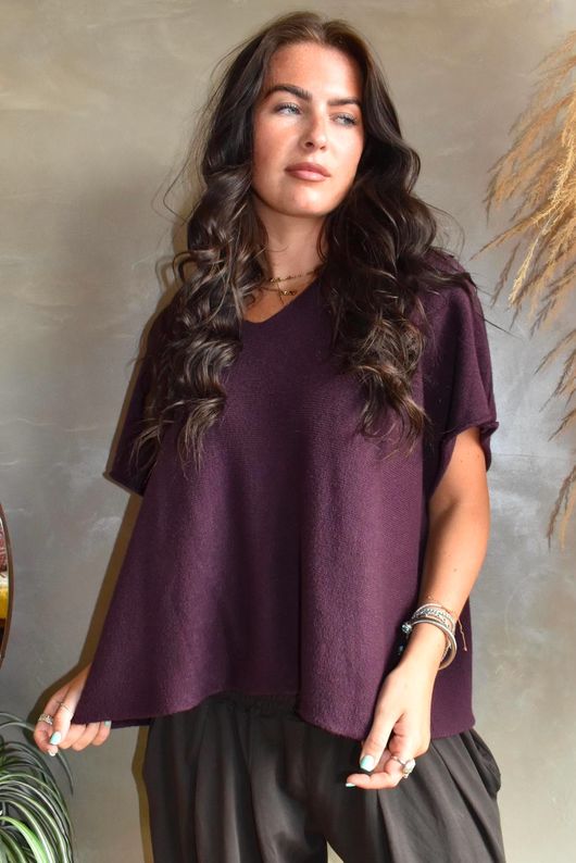 Conrad Cap Sleeve Tank Aubergine