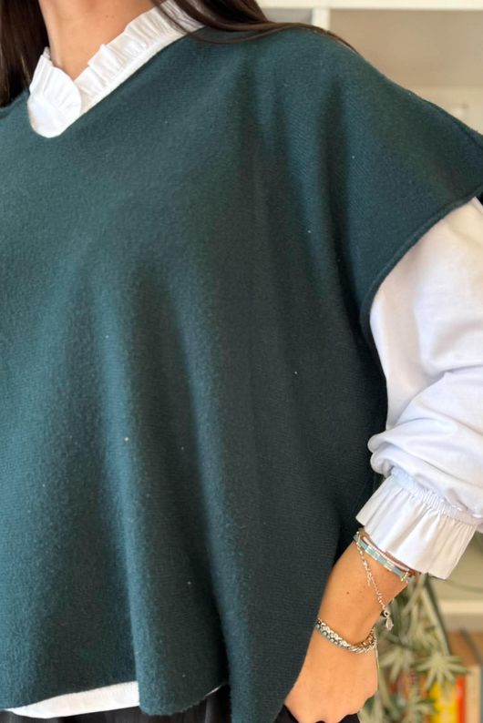 Conrad Cap Sleeve Tank Dark Bottle Green