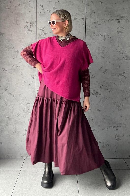 Conrad Cap Sleeve Tank Deep Raspberry