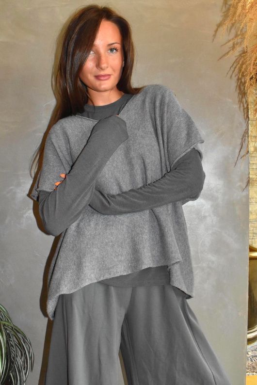 Conrad Cap Sleeve Tank Mid Grey Marl due 1 week