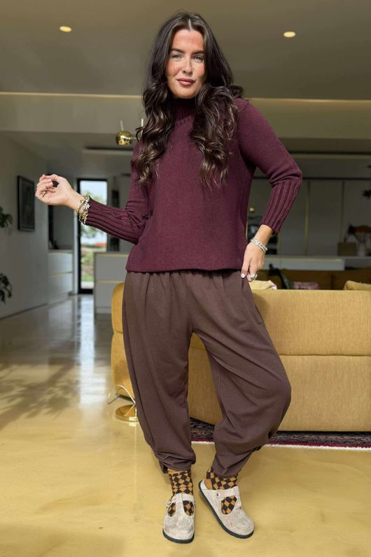 Conrad Classic Turtle Neck Knit Aubergine /15=