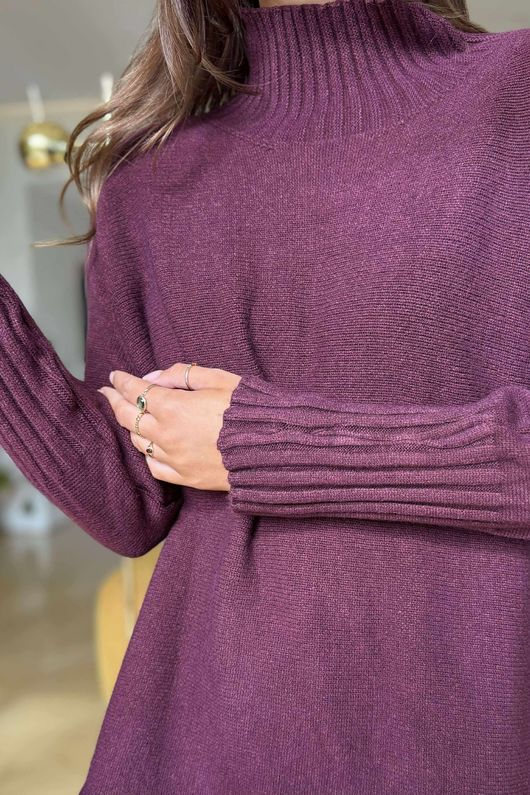 Conrad Classic Turtle Neck Knit Aubergine /15=
