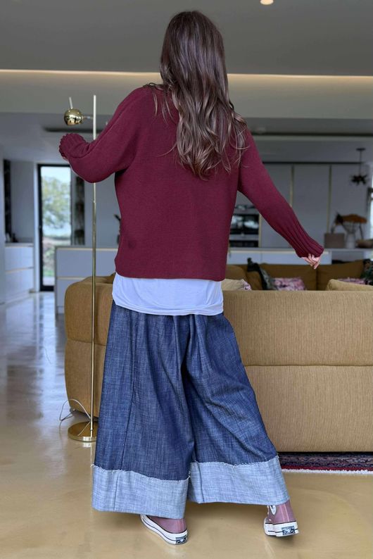 Conrad Classic Turtle Neck Knit Burgundy