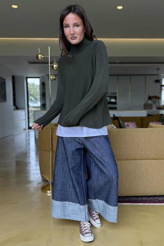 Conrad Classic Turtle Neck Knit Deep Khaki /15=