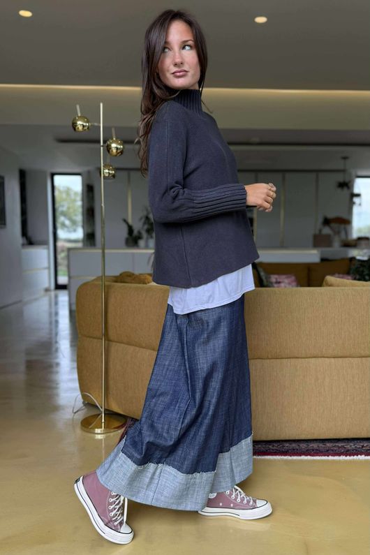 Conrad Classic Turtle Neck Knit Graphite /15=