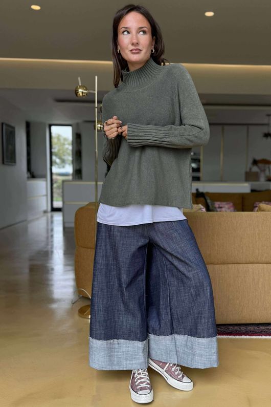 Conrad Classic Turtle Neck Knit Khaki /15=