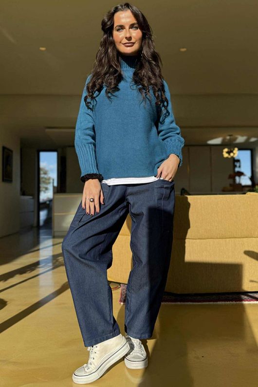 Conrad Classic Turtle Neck Knit Lagoon