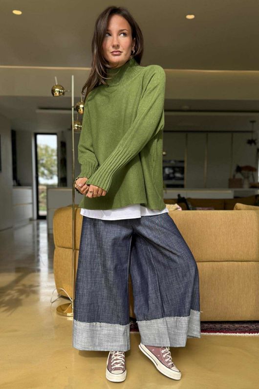 Conrad Classic Turtle Neck Knit Olive /15=