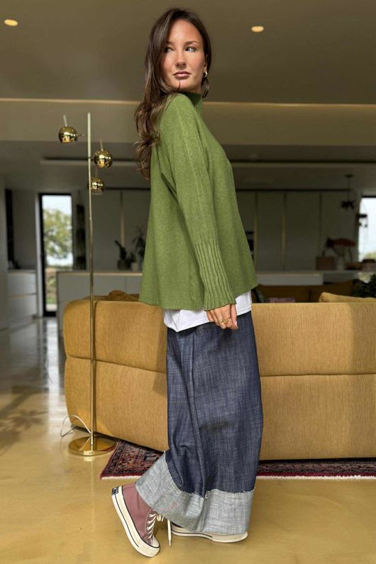 Conrad Classic Turtle Neck Knit Olive /15=