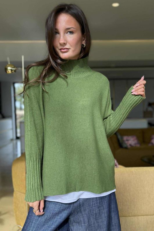 Conrad Classic Turtle Neck Knit Olive /15=