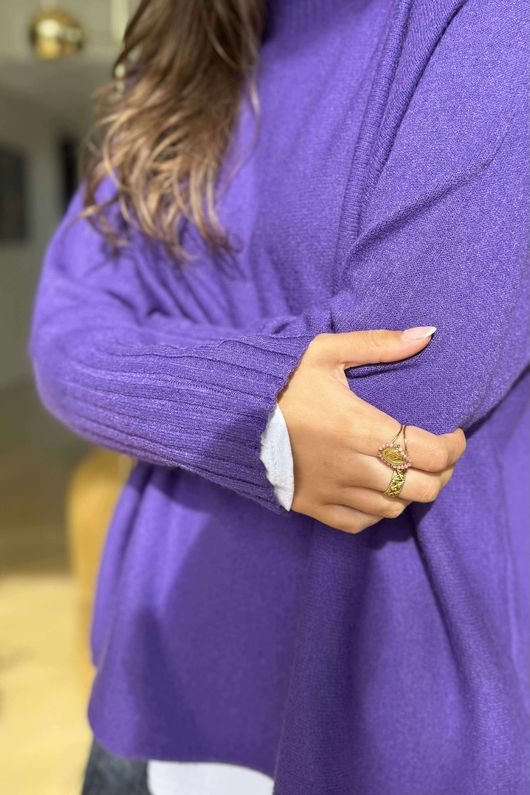 Conrad Classic Turtle Neck Knit Purple Rain /15=