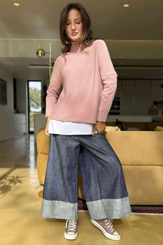 Conrad Classic Turtle Neck Knit Rose Marl /15=