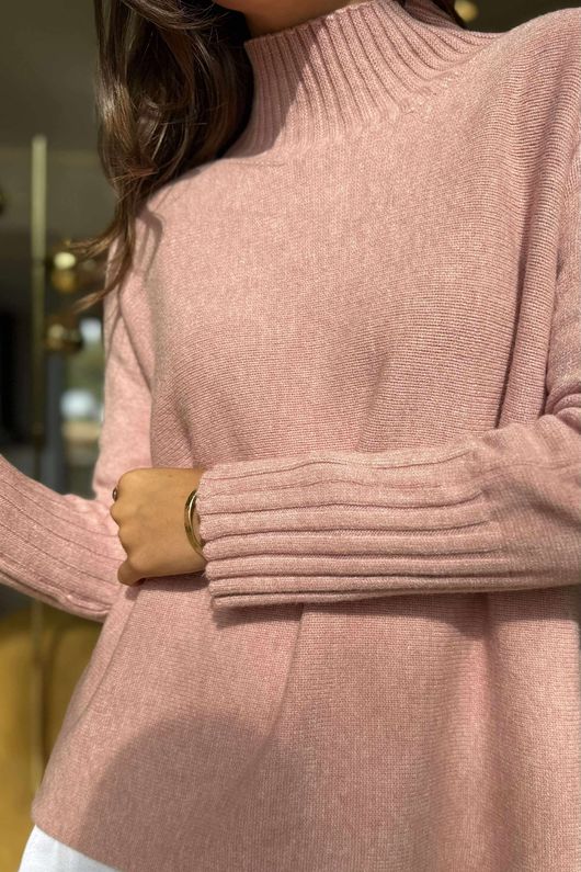 Conrad Classic Turtle Neck Knit Rose Marl /15=