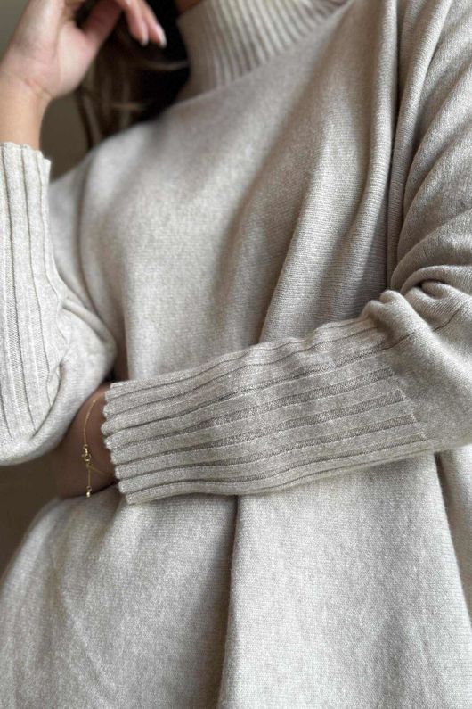 Conrad Classic Turtle Neck Knit Stone Marl