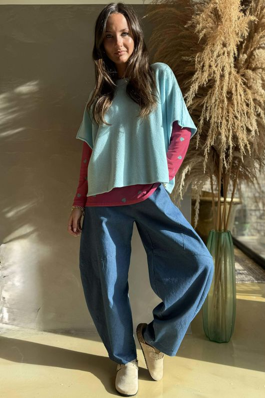 Conrad Layer Knit Aqua 