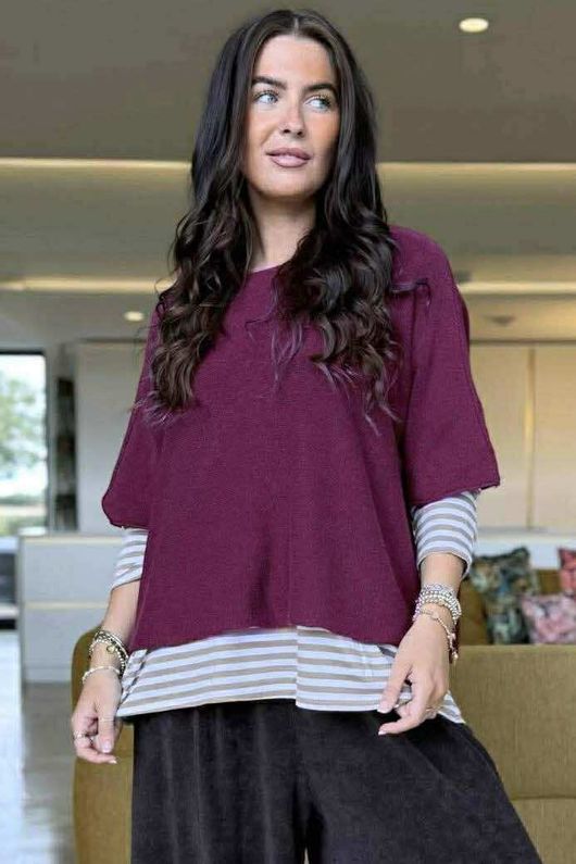 Conrad Layer Knit Beetroot