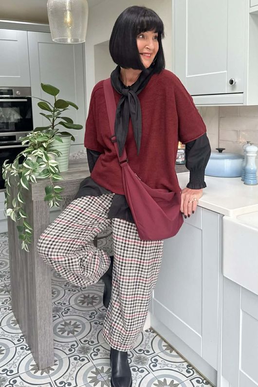 Conrad Layer Knit Burgundy **