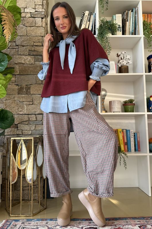 Conrad Layer Knit Burgundy 