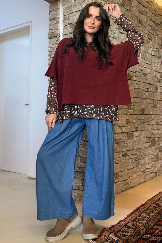 Conrad Layer Knit Burgundy 